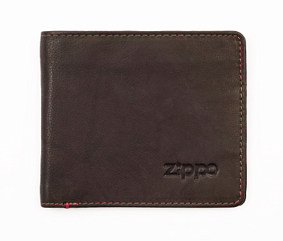 Портмоне ZIPPO, коричневое, натуральная кожа, 11x1,2x10 см (Коричневый)