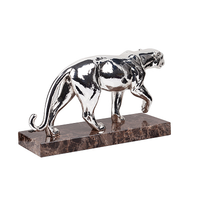 Скульптура "Пантера", серебристый