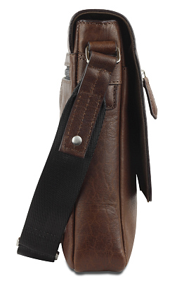 Сумка через плечо Mano "Don Valentino", натуральная кожа в коричневом цвете, 21 х 25 х 5 см