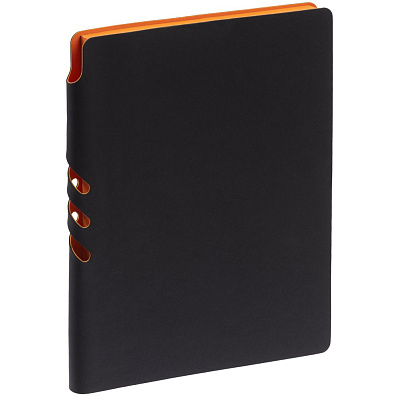 Ежедневник Flexpen Black, недатированный, черный со светло-оранжевым (Оранжевый)