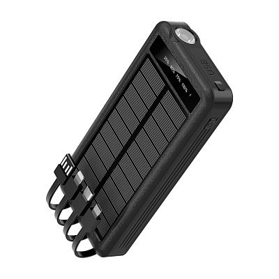 Внешний аккумулятор Xyron с солнечной панелью, 10000 mAh, черный (Чёрный)