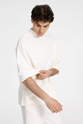 Футболка оверсайз унисекс T9, молочно-белая