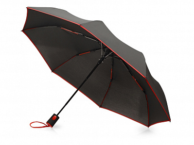 Зонт складной Motley с цветными спицами (Черный/красный)