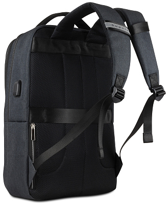 Рюкзак мужской BUGATTI Sera 15'', антрацитовый, полиэстер, 32х12х46 см, 16 л