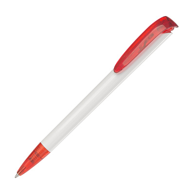 Ручка шариковая JONA T, белый/оранжевый прозрачный#  (Белый с красным)