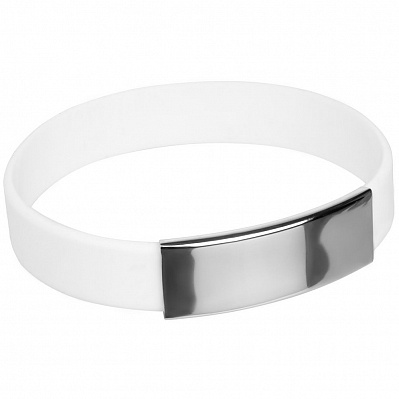 Силиконовый браслет Brisky с металлическим шильдом  (Белый)