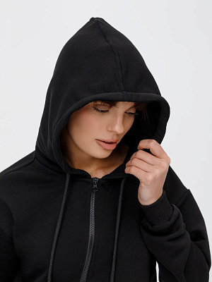 Толстовка унисекс оверсайз на молнии Zippy Terry, черная