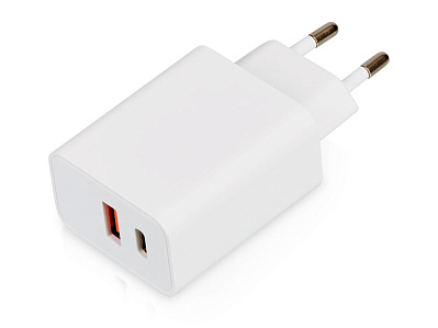 Сетевое зарядное устройство c выходами USB-A и USB-C Recharger, 10 Вт (Белый)
