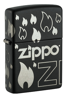 Зажигалка ZIPPO Classic с покрытием Black Matte, латунь/сталь, черная, матовая, 38x13x57 мм (Черный)