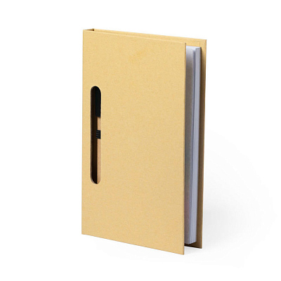 Блокнот со стикерами и ручкой KENDIL, рециклированный картон