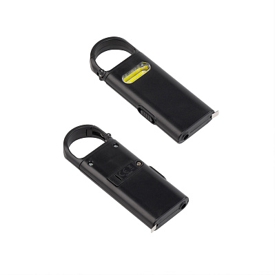 Фонарик "Spark" с рулеткой и карабином, черный (Чёрный)