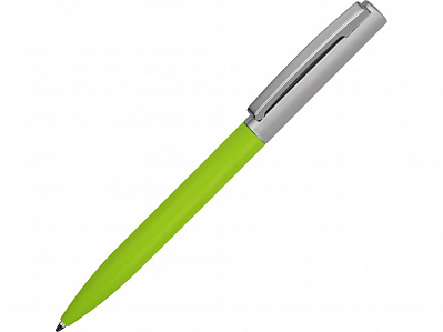 Ручка металлическая soft-touch шариковая Tally (Серебристый/зеленый)