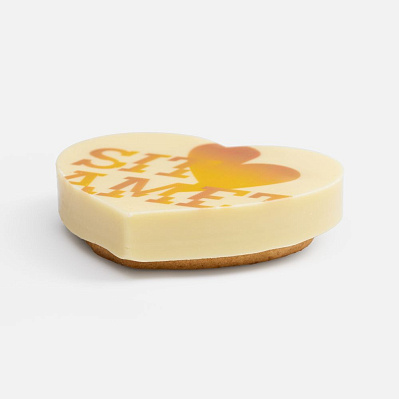 Печенье Dream White в белом шоколаде, сердце (Белый)