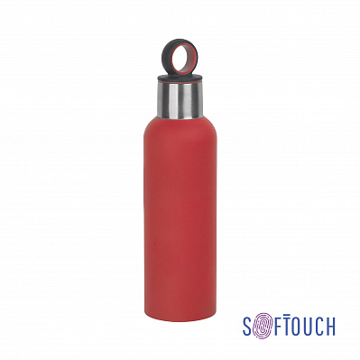 Термобутылка "Силуэт", покрытие soft touch, 0,5 л.  (Красный)