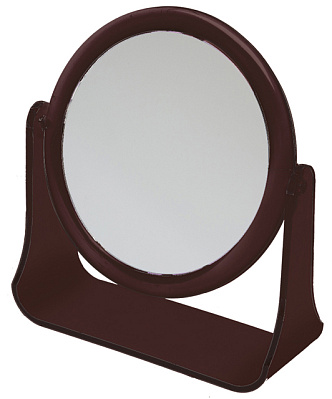 Зеркало Dewal Beauty настольное, в оправе янтарного цвета, на пластковой подставке, 178x160х10мм (Коричневый)