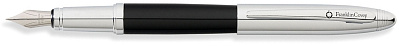 Перьевая ручка FranklinCovey Lexington. Цвет - черный + хром. (Серебристый)