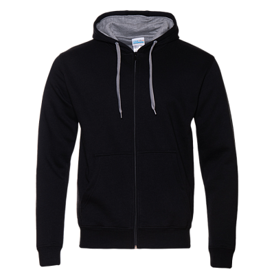 Толстовка мужская STAN с капюшоном на молнии футер с начёсом 280, 17 (Чёрный)