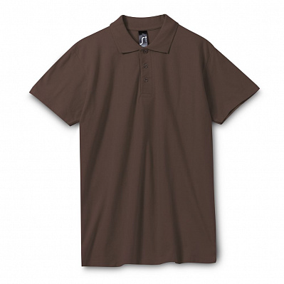Рубашка поло мужская Spring 210, шоколадно-коричневая (Шоколадный)