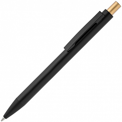 Ручка шариковая Chromatic, черная с золотистым (Золотистый)