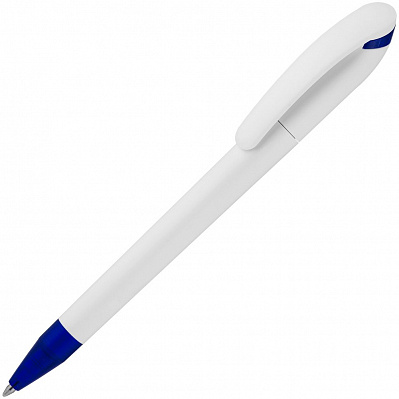 Ручка шариковая Beo Sport, белая с синим (Синий)