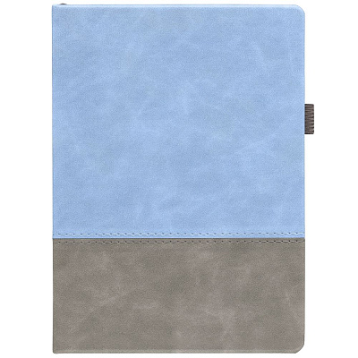 Ежедневник Horizon, недатированный  с голубым (Серый)