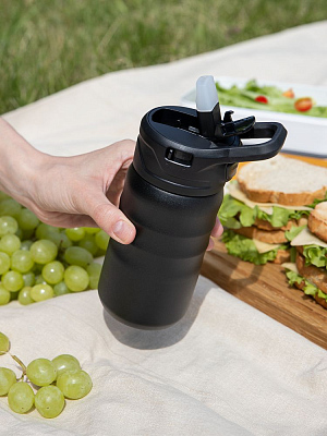 Термобутылка Fujisan 2.0 без логотипа, черная