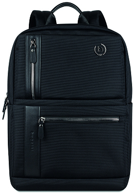 Рюкзак мужской BUGATTI Nero 16'', чёрный, нейлон 1680D/кожа, 29,5х14х44 см