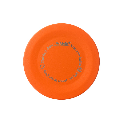 Термобутылка вакуумная герметичная Фреско (Fresco), оранжевая, зернистое покрытие