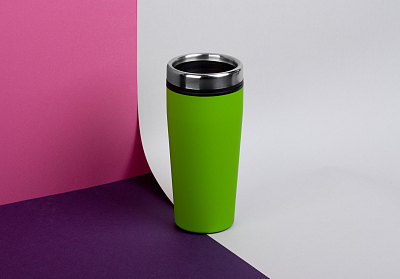 Термостакан "Европа", покрытие soft touch, 0,5 л., синий, зеленое яблоко