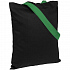Холщовая сумка BrighTone, черная с зелеными ручками - Фото 1