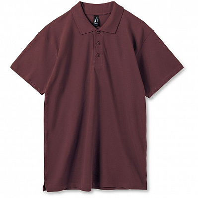 Рубашка поло мужская Summer 170, бордовая (Бордовый)