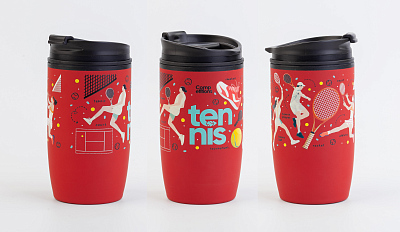 Термостакан "Unicup" 300 мл, покрытие soft touch, красный