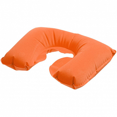 Надувная подушка под шею в чехле Sleep, оранжевая (Оранжевый)