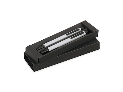 Набор HUDSON: ручка, механический карандаш (Серебристый матовый/черный)