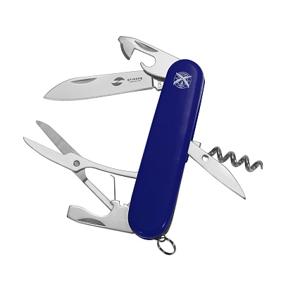 Нож перочинный Stinger, 90 мм, 11 функций, материал рукояти: АБС-пластик (синий), в блистере (Синий)