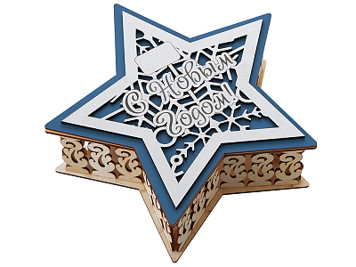 Шкатулка из фанеры в виде звезды Asteris