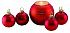 Набор: 4 ёлочных игрушки и подсвечник, красный - Фото 1