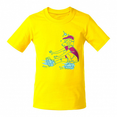 Футболка детская Roller Skates, желтая (Желтый)