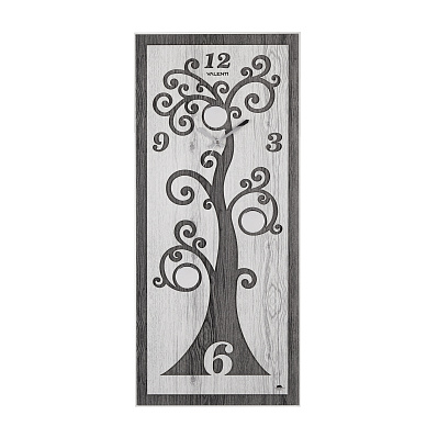 Часы настенные Древо  (Черный с белым)
