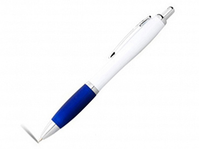 Ручка пластиковая шариковая Nash (Белый/синий/серебристый)