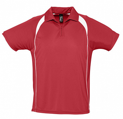 Спортивная рубашка поло Palladium 140 красная с белым (Красный)