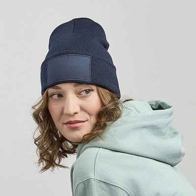 Шапка вязаная  двойная Wind-S с патчем