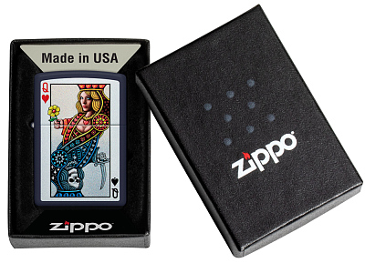 Зажигалка ZIPPO Queen Design с покрытием Navy Matte, латунь/сталь, синяя, матовая, 38x13x57 мм