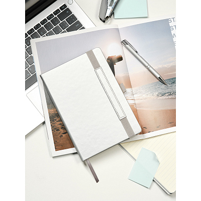 Ежедневник Альфа (Alpha) недатированный, серебро/серый