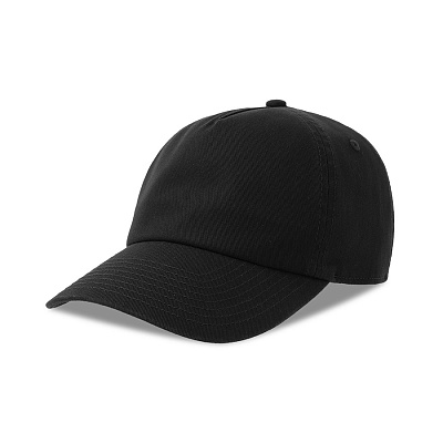 Бейсболка DAD HAT-S, 5 клиньев, металлическая застежка (Чёрный)