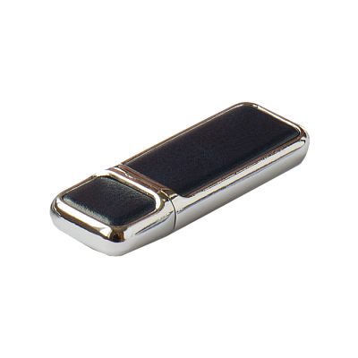 Кожа 01 Брусок кожаный, черный, 4Гб, переходник мини-универсальный