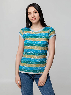 Футболка женская Rayet Lady двусторонняя, голубая с зеленым (Голубой)