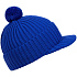 Вязаная шапка с козырьком Peaky, синяя (василек) - Фото 2