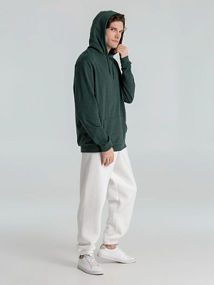 Толстовка с капюшоном унисекс Hoodie, темно-зеленый меланж