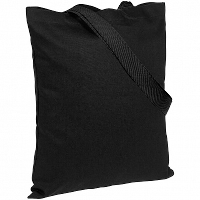Холщовая сумка BrighTone, черная с белыми ручками (Черный)